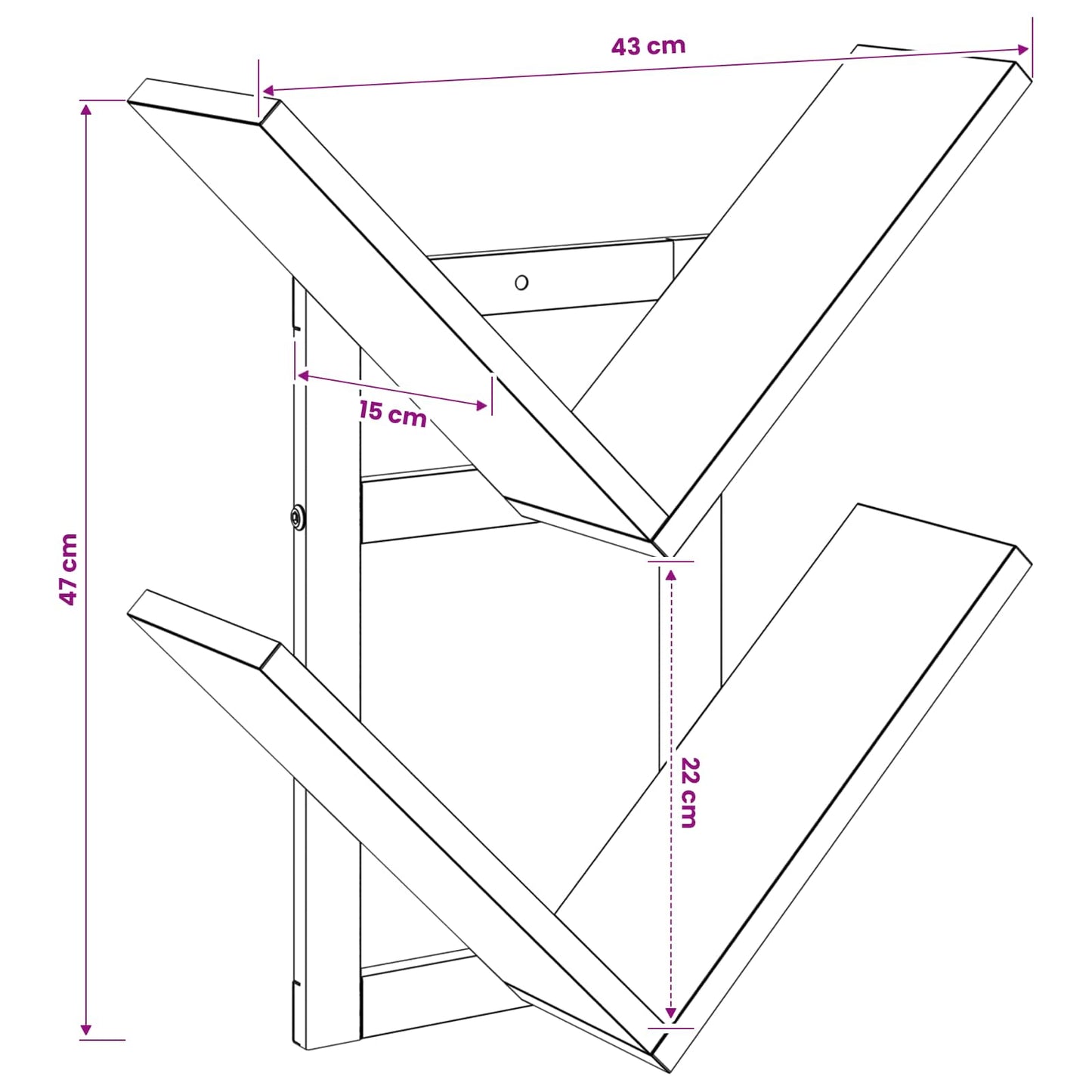 Væghængt Flydende Hylde 2 pcs Grå Sonoma 43 x 15 x 47 cm