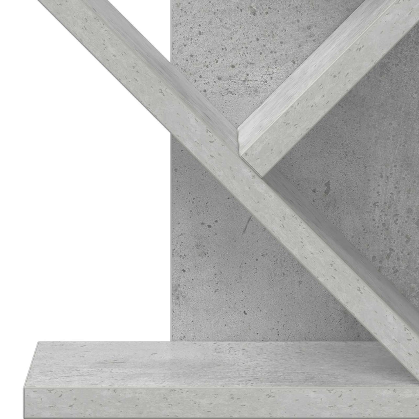 Træbogreol 3-lags 30 x 18 x 48 cm Konstrueret træ Betongrå