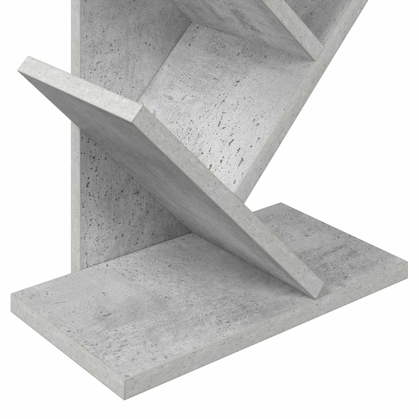 Træbogreol 6-sidet 30 x 18 x 100 cm Konstrueret træ Betongrå