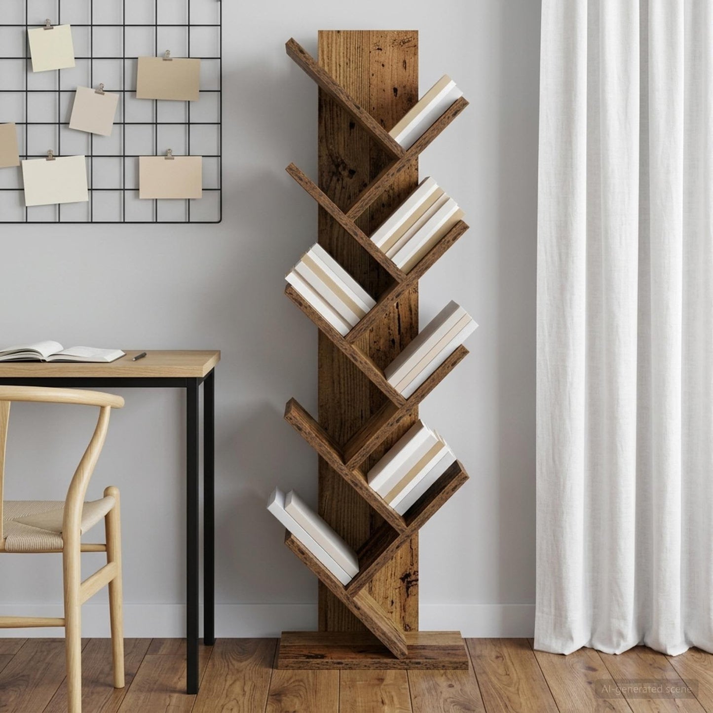 Træbogreol 6-tier 30 x 18 x 100 cm Konstrueret træ Gammelt træ