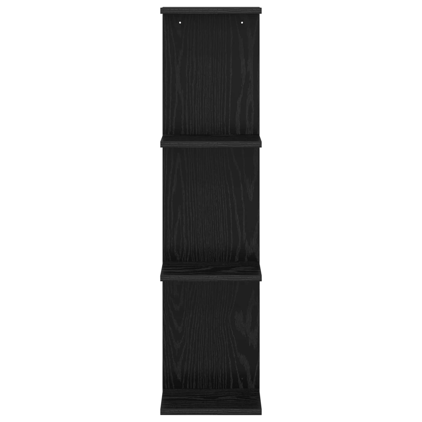Væghylde 2 pcs Sort eg 25 x 15 x 100 cm Konstrueret træ