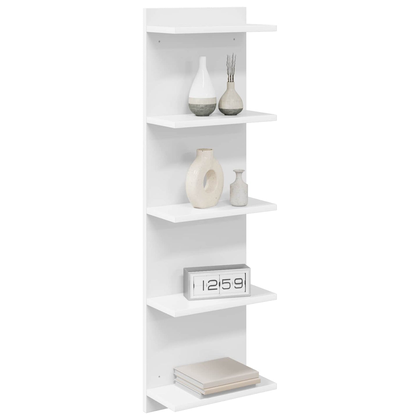 Væghylde 2 pcs Hvid 30 x 15 x 100 cm Konstrueret træ
