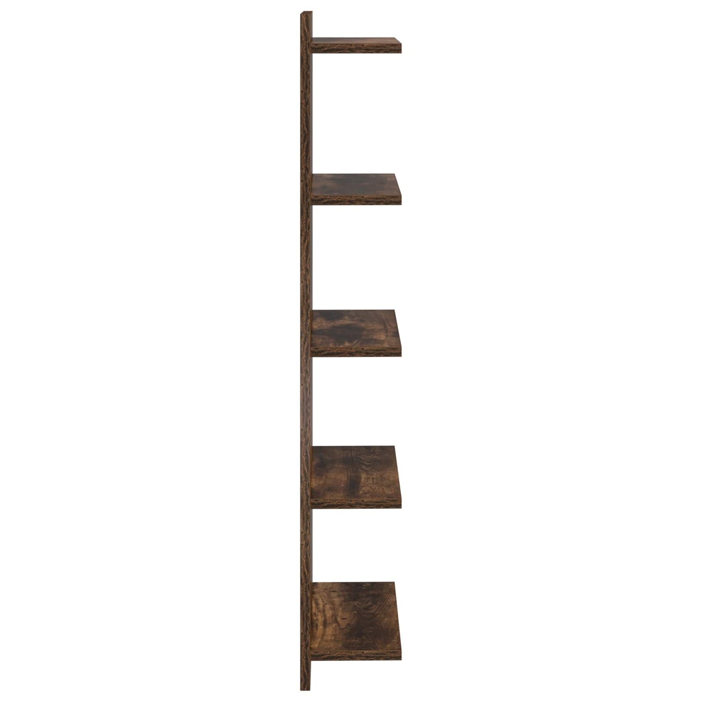 Væghylde 2 stk. Røget eg 30 x 15 x 100 cm Konstrueret træ