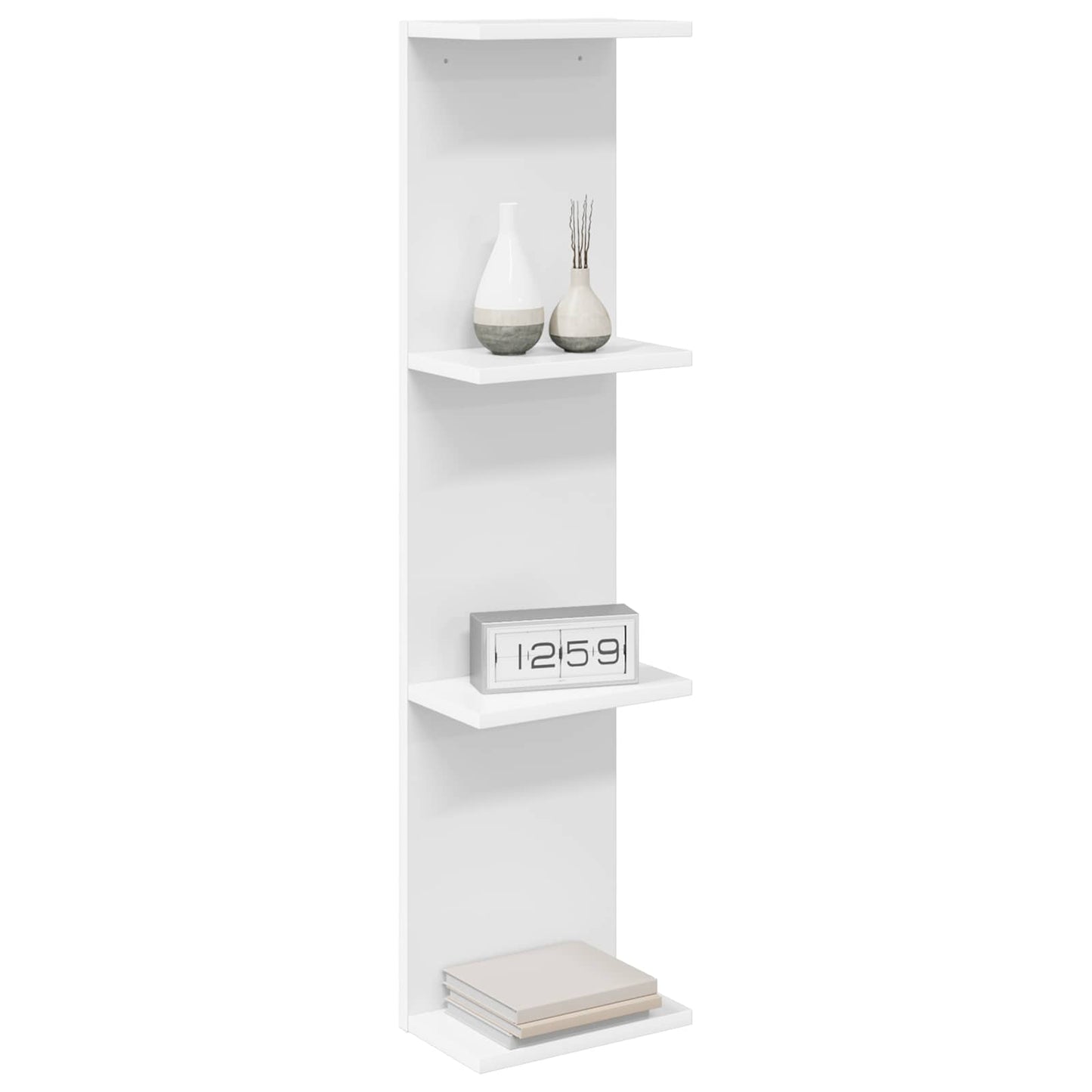 Væghylde 2 pcs Hvid 22 x 15 x 100 cm Konstrueret træ