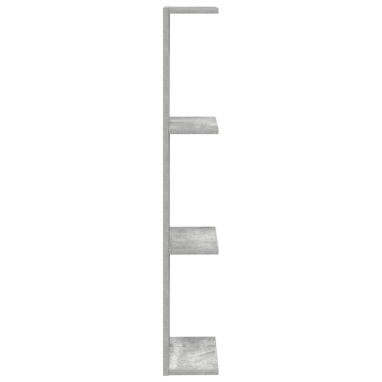 Væghylde 2 pcs Betongrå 22 x 15 x 100 cm Konstrueret træ