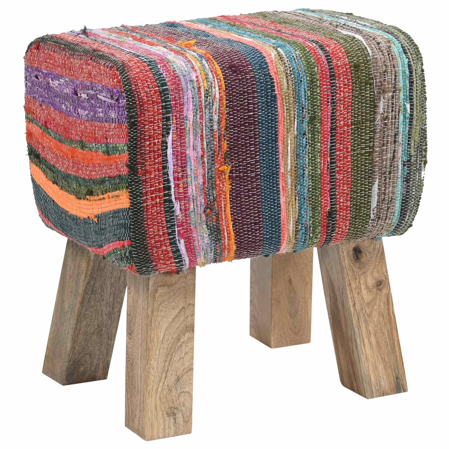 bænk 40 x 30 x 45 cm Ægte Læder Flerfarvet