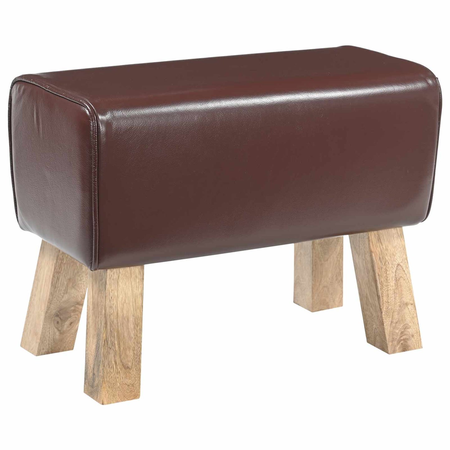 bænk 60 x 30 x 45 cm Ægte Læder Mørk Brun