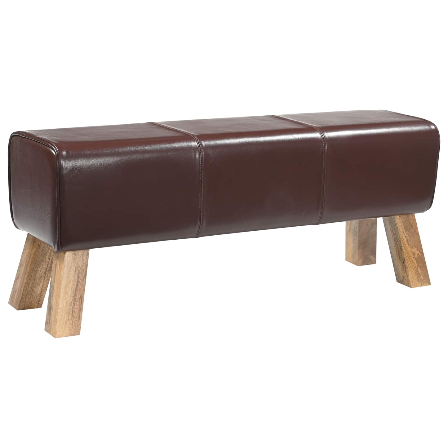 bænk 110 x 30 x 45 cm Ægte Læder Mørk Brun