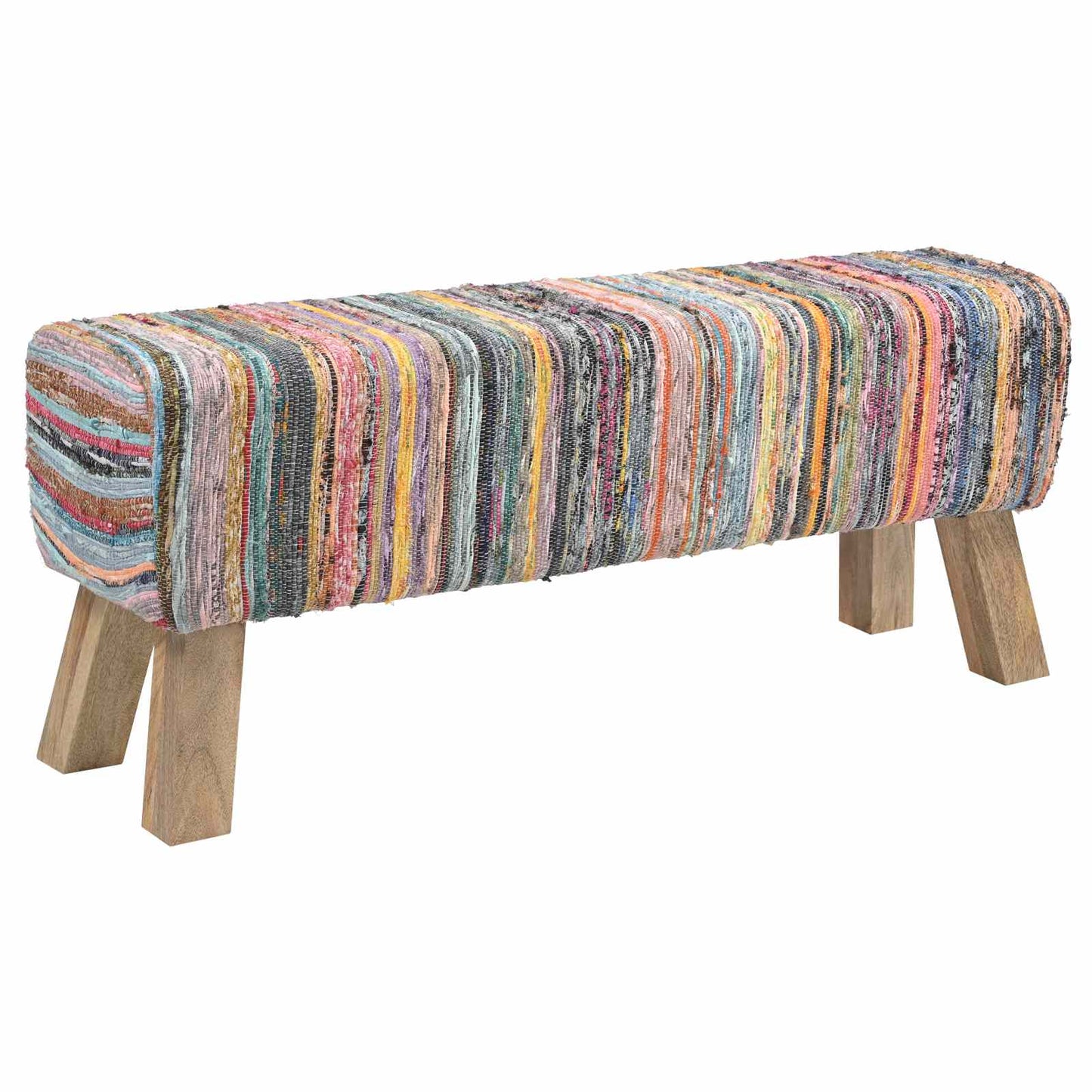 bænk 110 x 30 x 45 cm Ægte Læder Flerfarvet