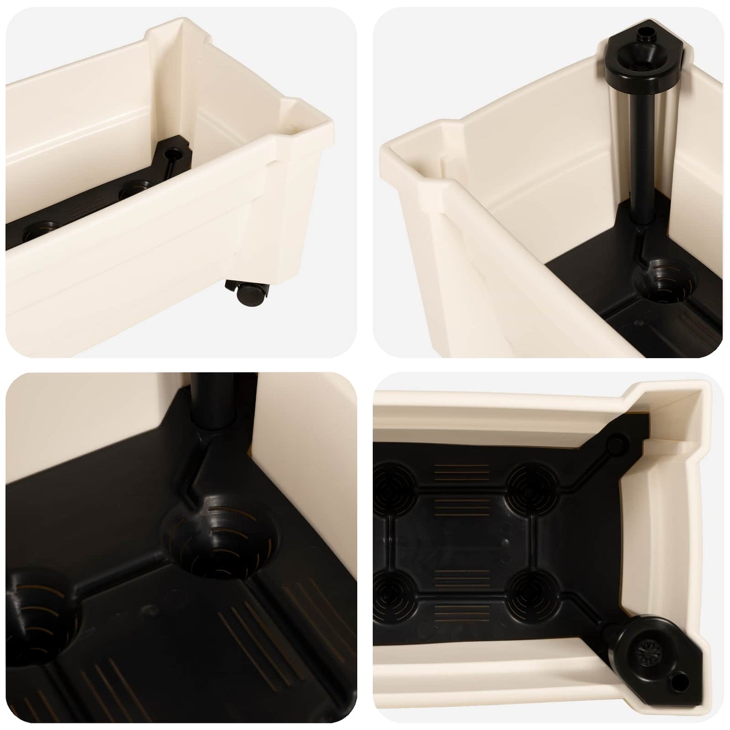 Calypso plante med hjul Hvid 79 x 35 x 33 cm PP