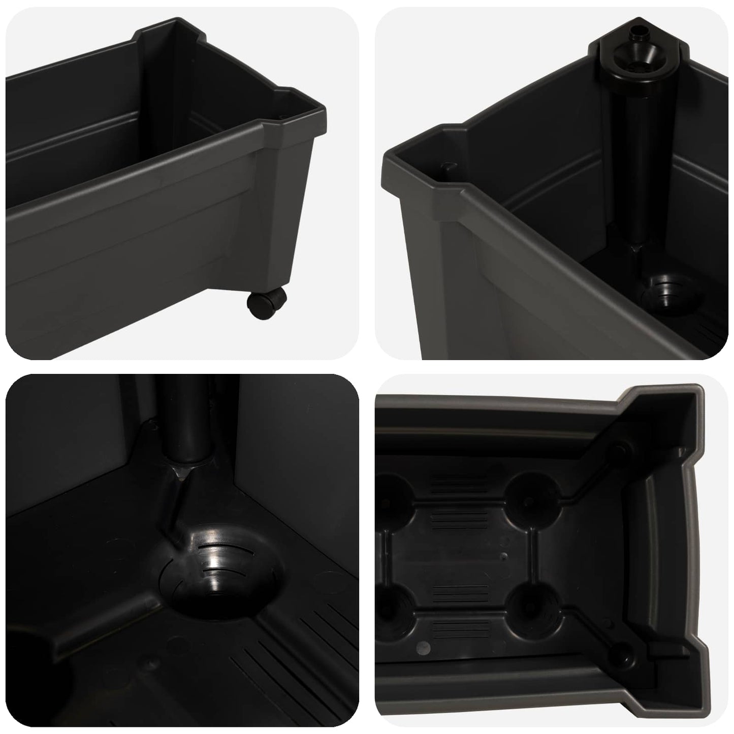 Calypso plante med hjul Antracit 79 x 35 x 33 cm PP