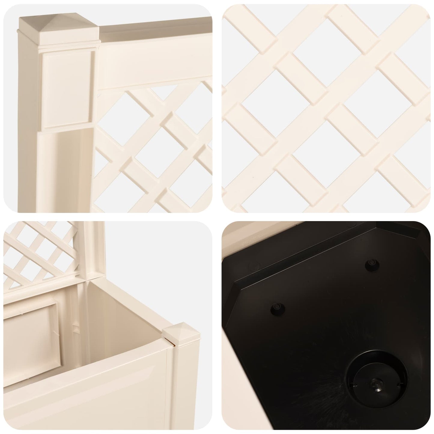 Stor blomsterkasse med espalier Hvid 99,5 x 43 x 133,5 cm PP