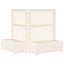 Stor blomsterkasse med espalier 2 pcs Hvid 143 x 143 x 133,5 cm