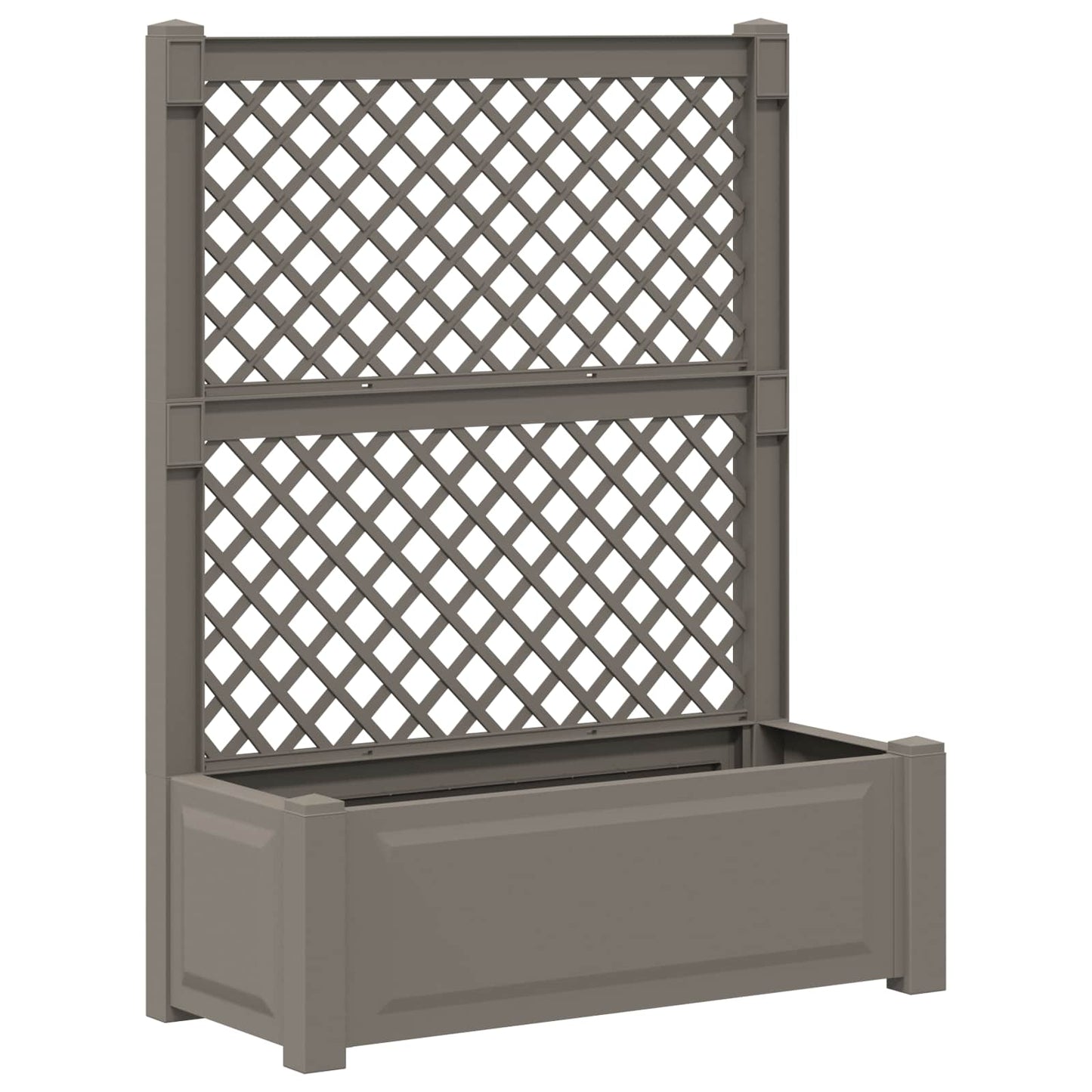 Stor blomsterkasse med espalier 2 pcs Grå 143 x 143 x 133,5 cm