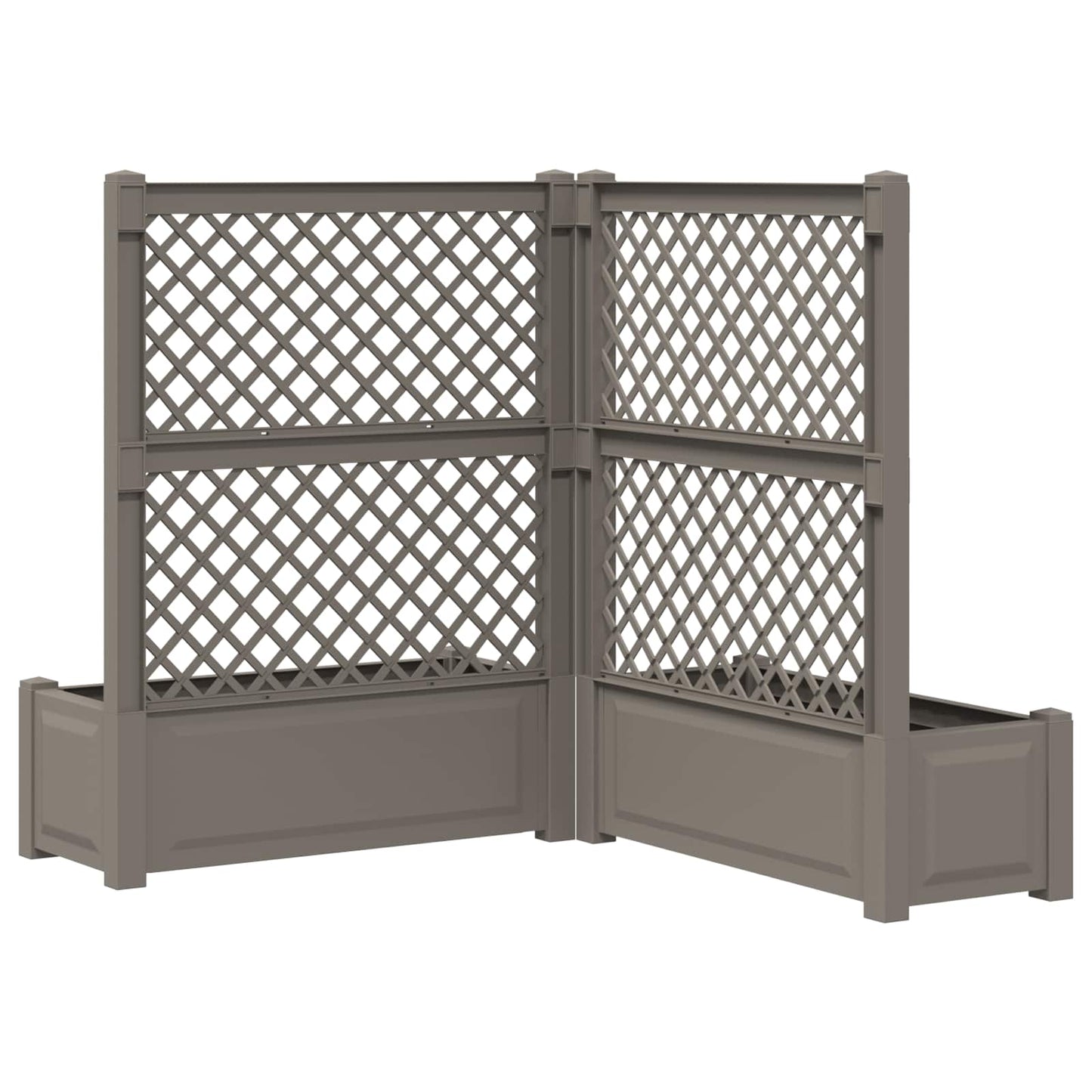 Stor blomsterkasse med espalier 2 pcs Grå 143 x 143 x 133,5 cm