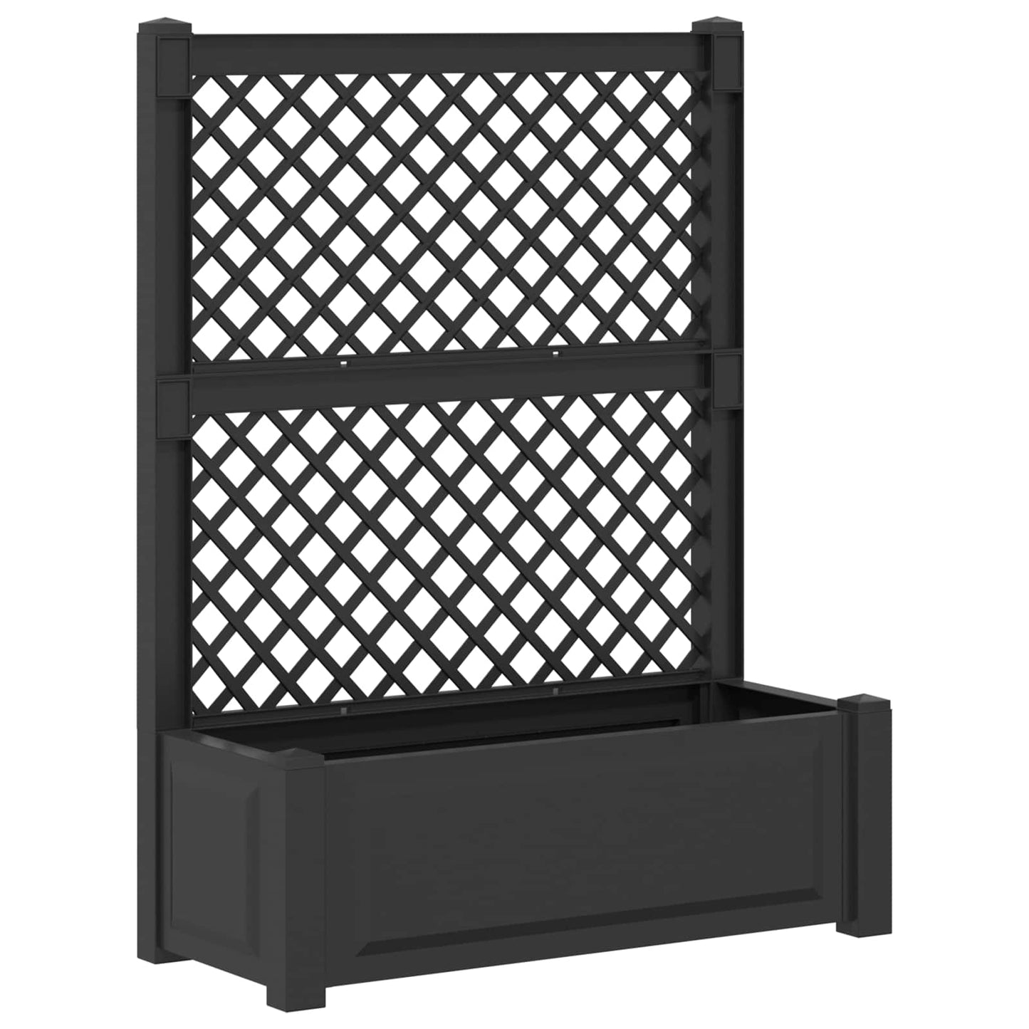 Stor blomsterkasse med espalier 2 pcs Antracit
