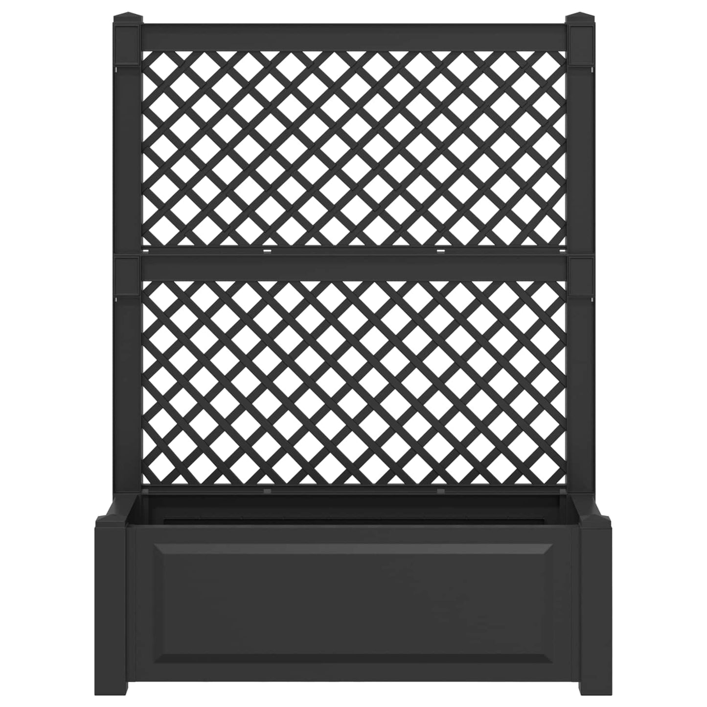 Stor blomsterkasse med espalier 2 pcs Antracit