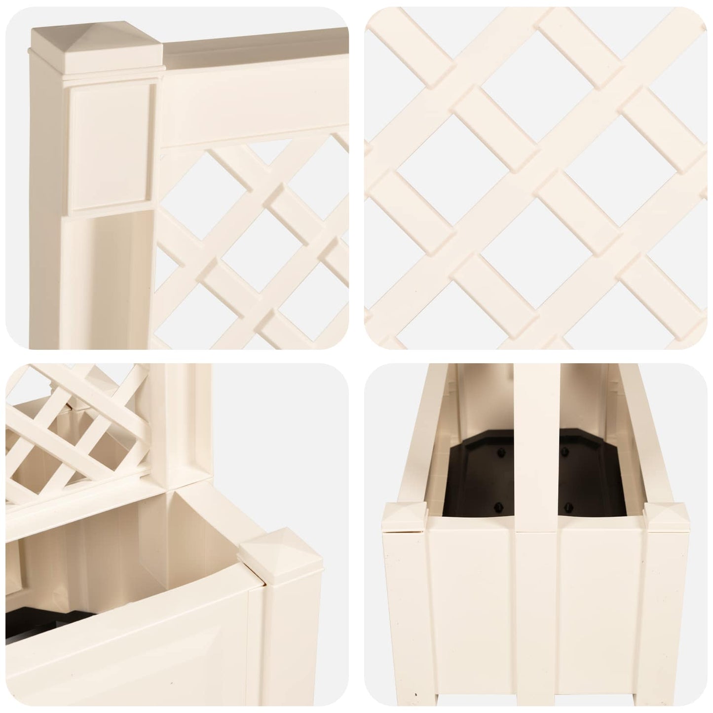 Stor krukke med trellis Hvid 99,5 x 43 x 133,5 PP
