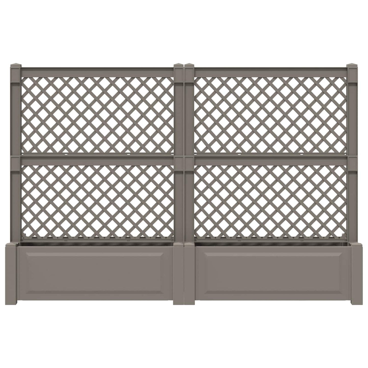 Stor krukke med trellis 2 pcs Grå 200 x 43 x 133,5 cm PP