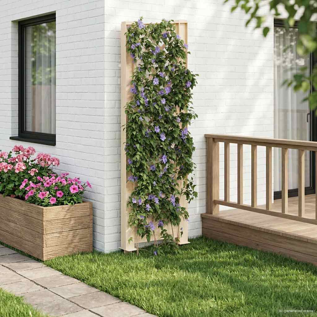 Trellis med Spids Hvid 43 x 6 x 165 cm PP