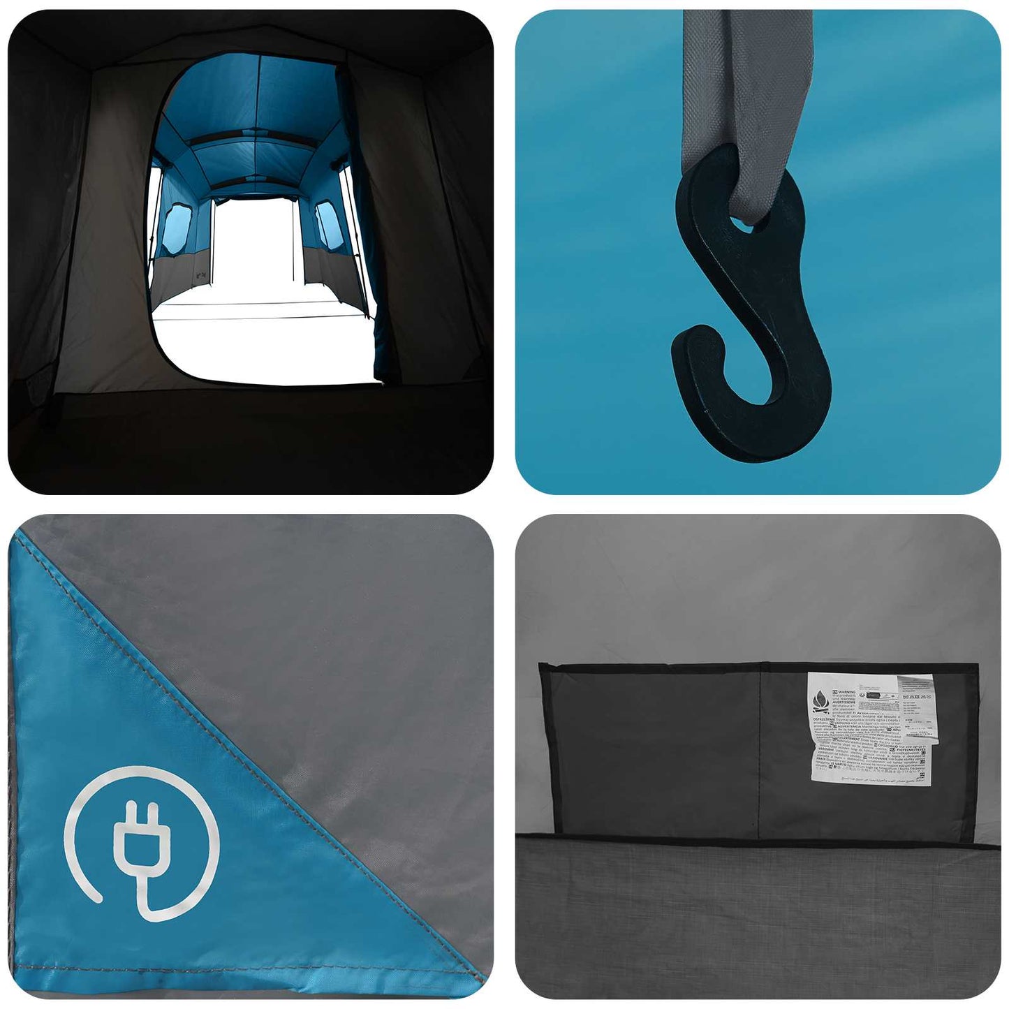 3 personer 3-personers Blå 185T Polyester med PU Coating