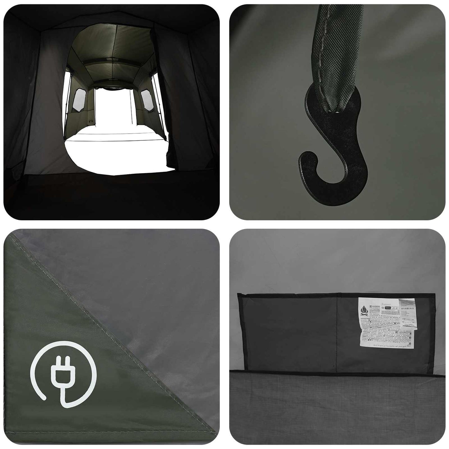 3 personer 3-personers Army Grøn 185T Polyester med PU Coating