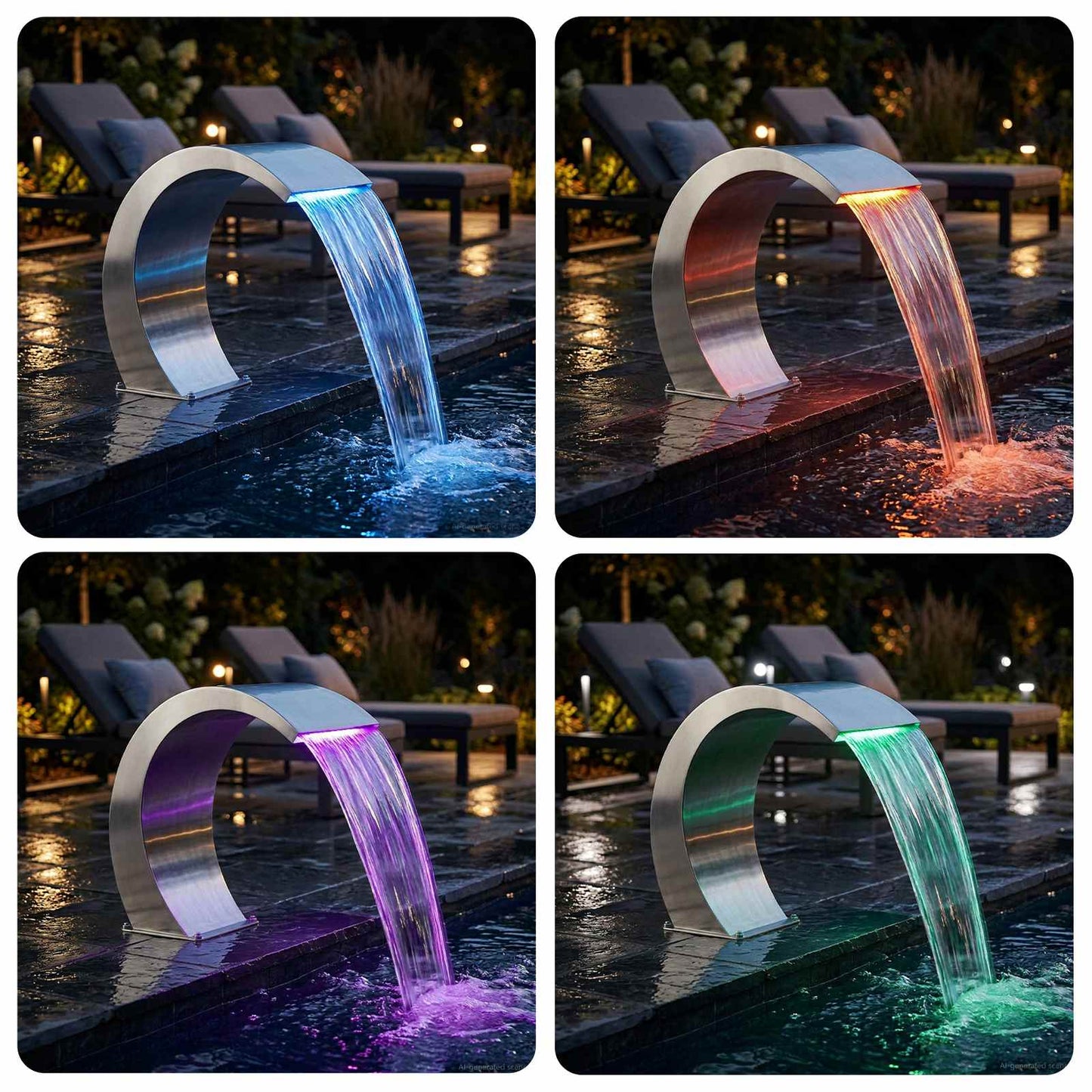 Pool Fontaine Sølv 61 x 30 x 71 cm Rustfrit stål