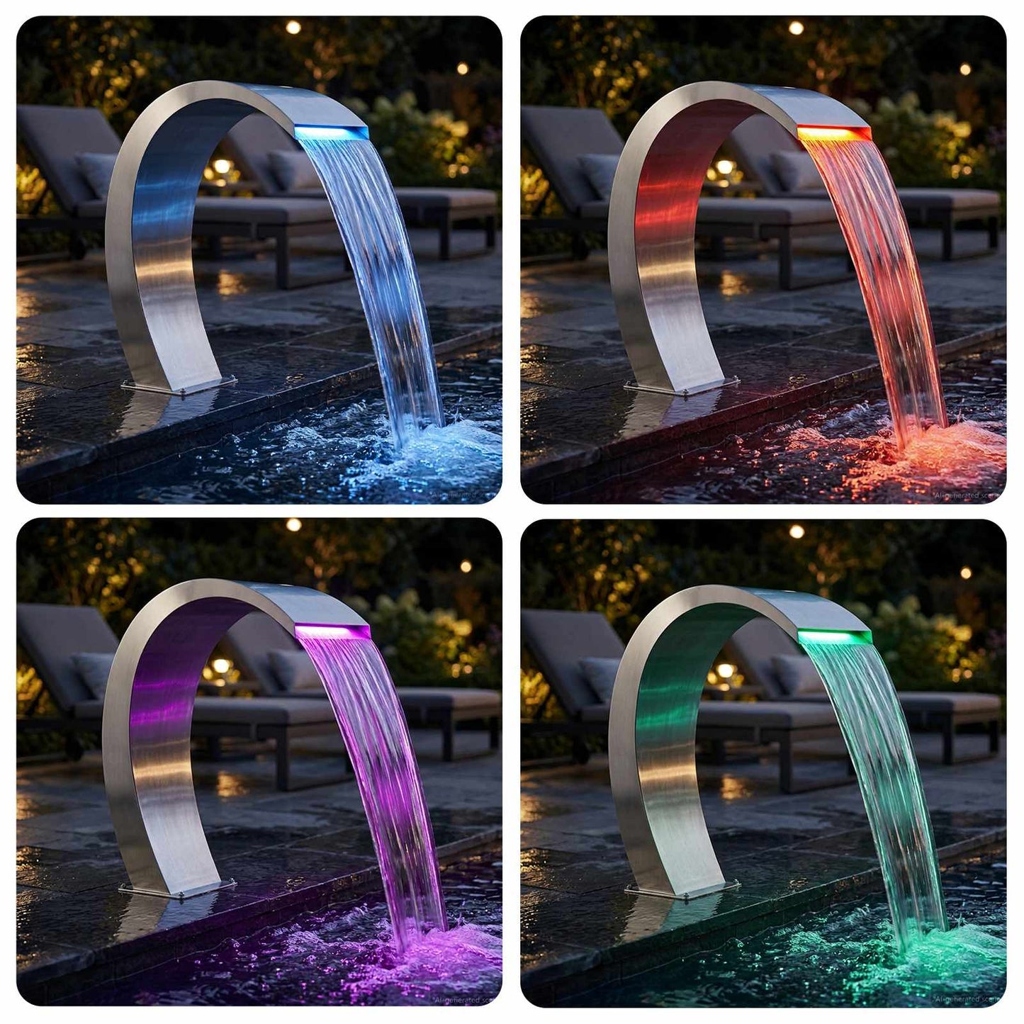 Pool Fontaine Sølv 60 x 30 x 70 cm Rustfrit stål
