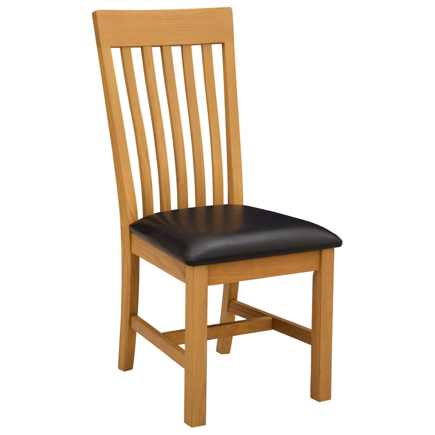 Spisestuestol 2 pcs Massivt Eg Træ Sort 45 x 59,5 x 100 cm
