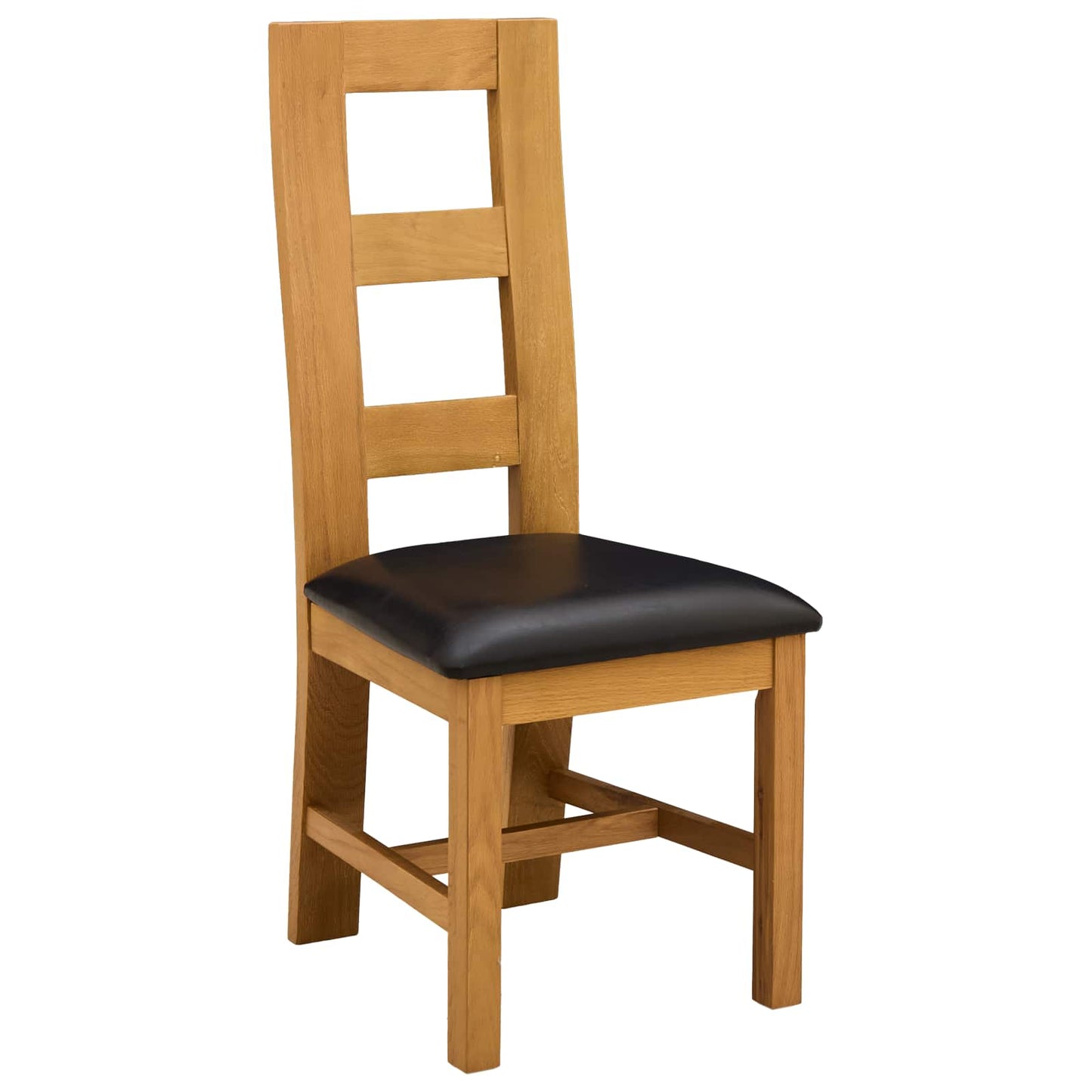 Spisestuestol 2 pcs Massivt Eg Træ Sort 45 x 51 x 105 cm