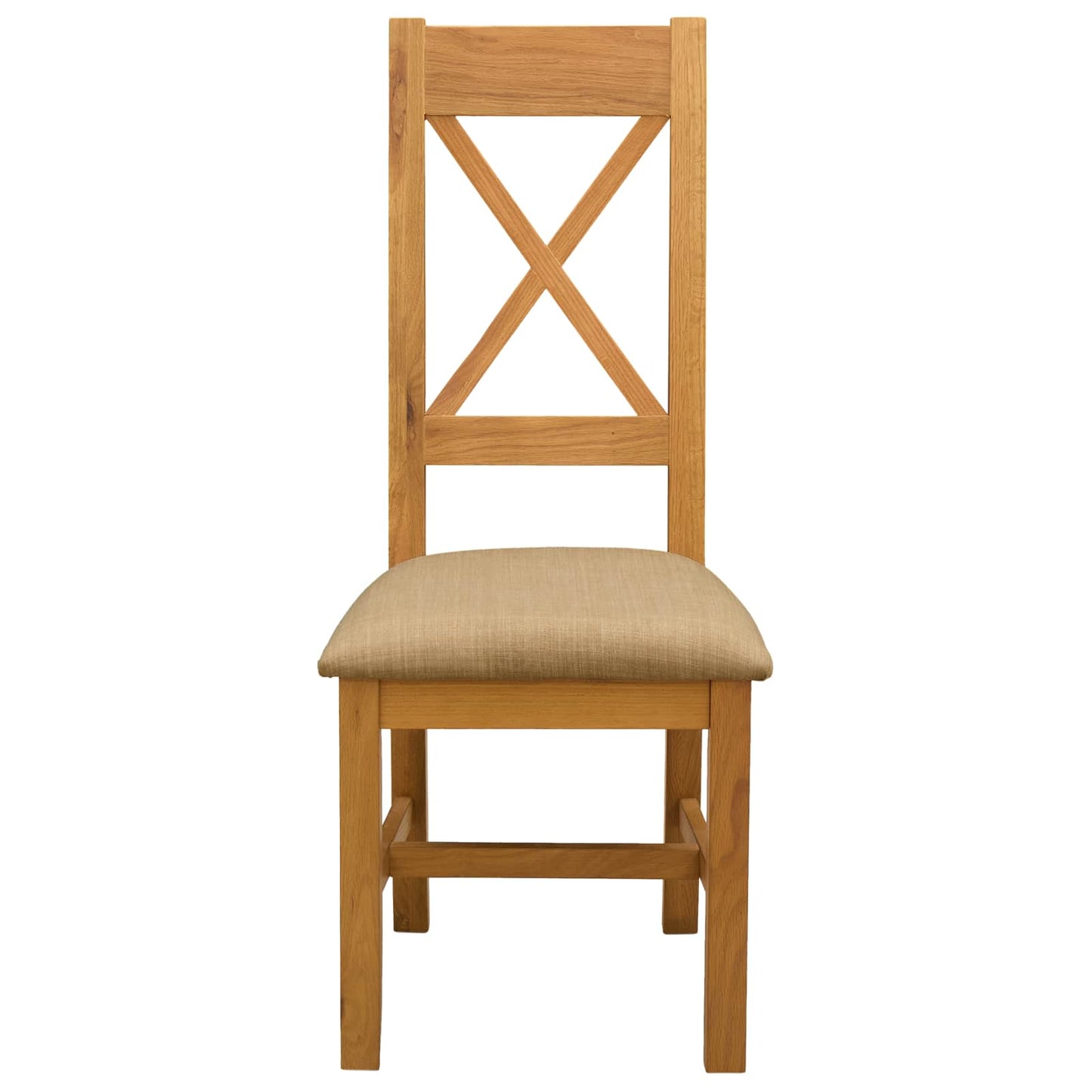 Spisestuestol 2 pcs Massivt Eg Træ Beige 45 x 54 x 105 cm