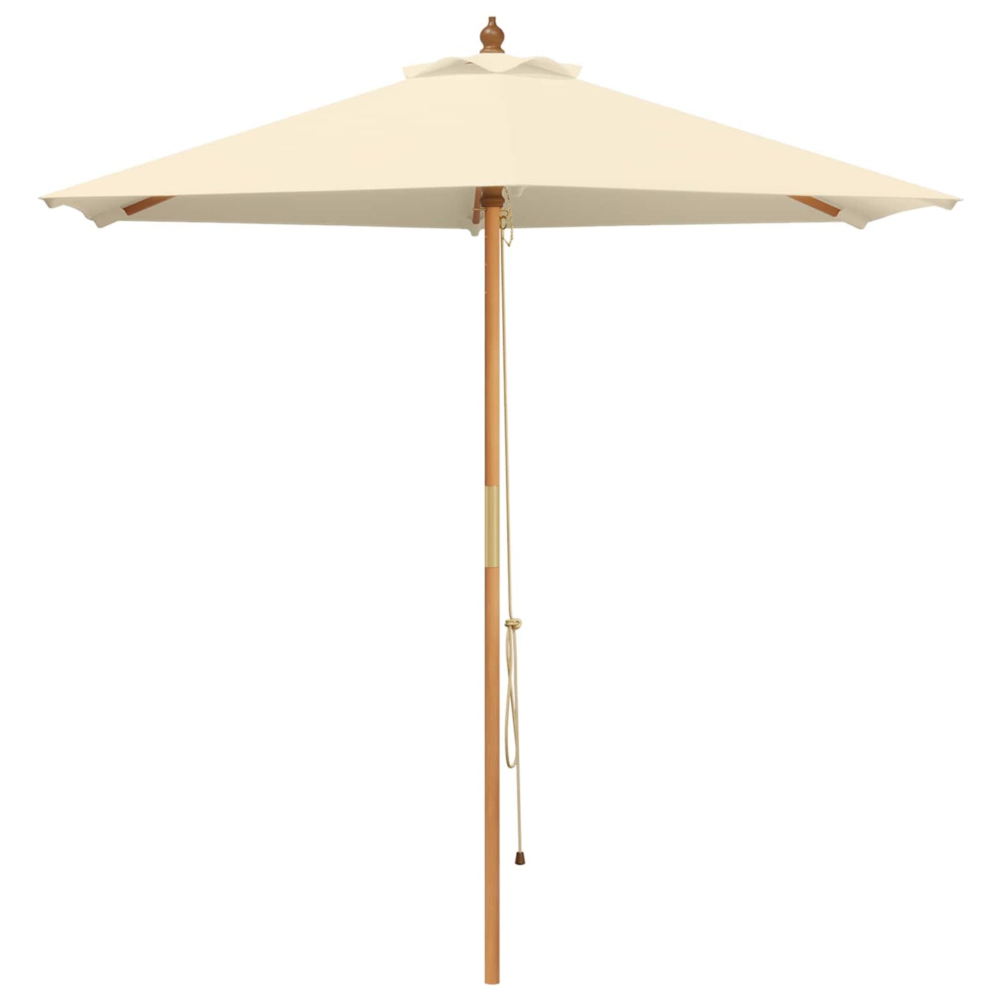 Udendørs spisebordssæt med parasol 6 stk. Cremehvid
