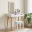 Makeupbord Sæt FAUSKE 2 pcs Hvid 76 x 50 x 143 cm