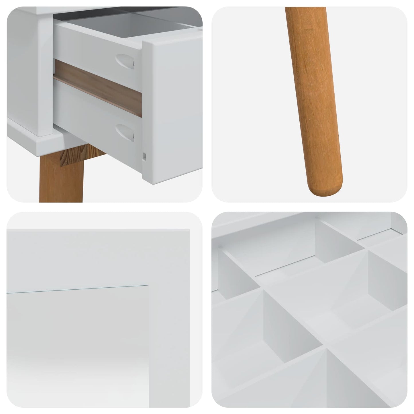 Makeupbord Sæt FAUSKE 2 pcs Hvid 100 x 50 x 143 cm