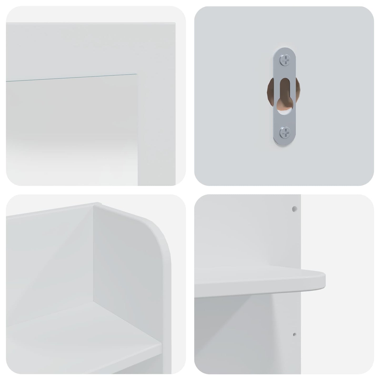 Makeupbord Sæt FAUSKE 3 pcs Hvid 76 x 50 x 143 cm