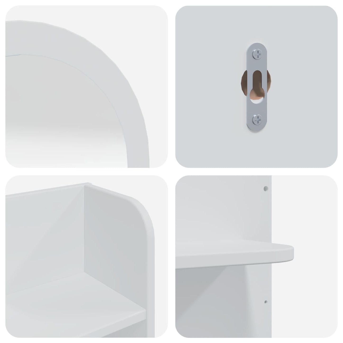 Makeupbord Sæt FAUSKE 3 pcs Hvid 76 x 50 x 143 cm