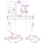 Makeupbord Sæt FAUSKE 4 pcs Hvid 100 x 50 x 143 cm