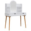 Makeupbord Sæt FAUSKE 4 pcs Hvid 100 x 50 x 143 cm