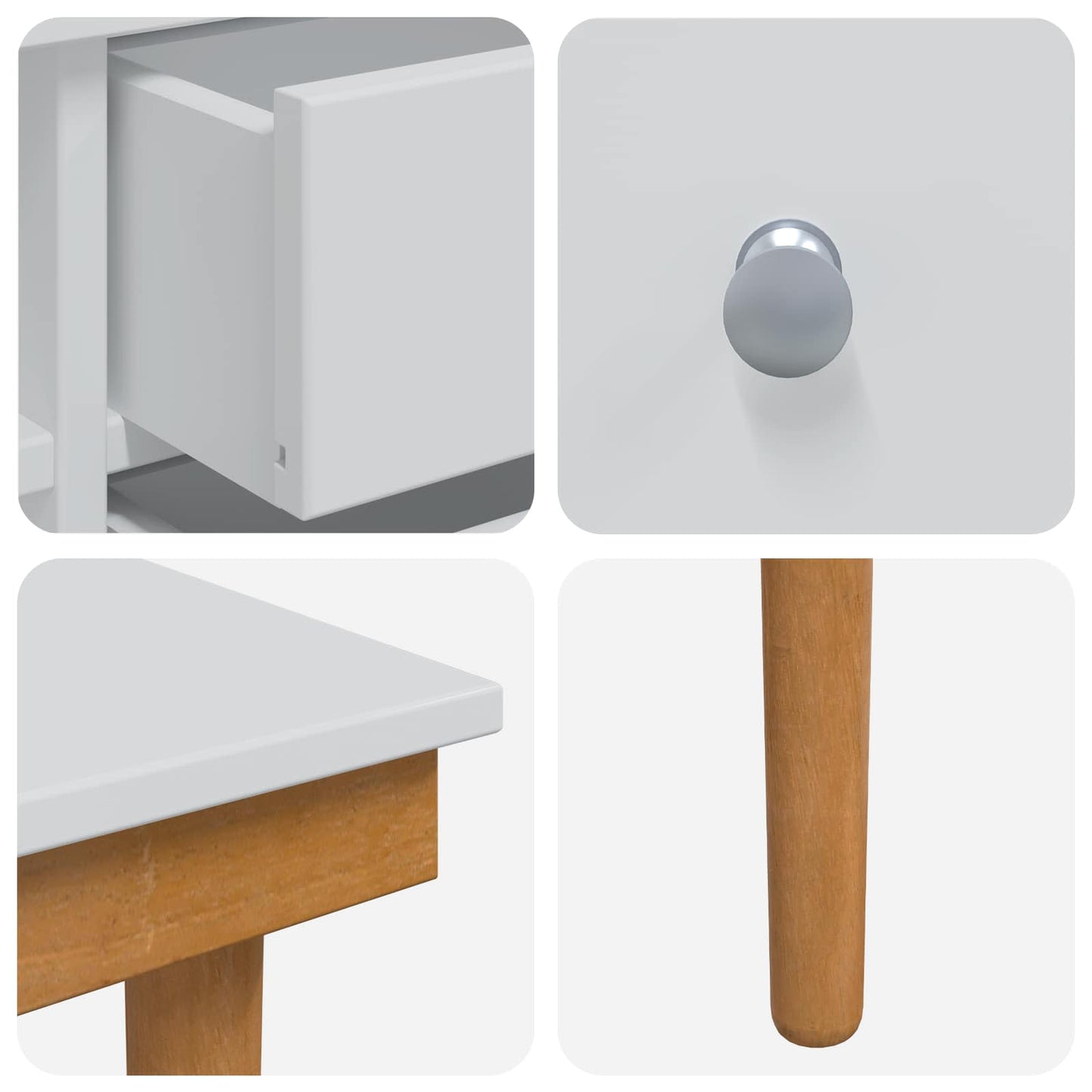 Makeupbord Sæt FAUSKE 3 pcs Hvid 76 x 50 x 103,5 cm