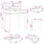 Makeupbord Sæt FAUSKE 3 pcs Hvid 76 x 50 x 103,5 cm