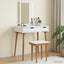 Makeupbord Sæt FAUSKE 3 pcs Hvid 76 x 50 x 143 cm
