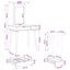 Makeupbord Sæt FAUSKE 3 pcs Hvid 76 x 50 x 143 cm