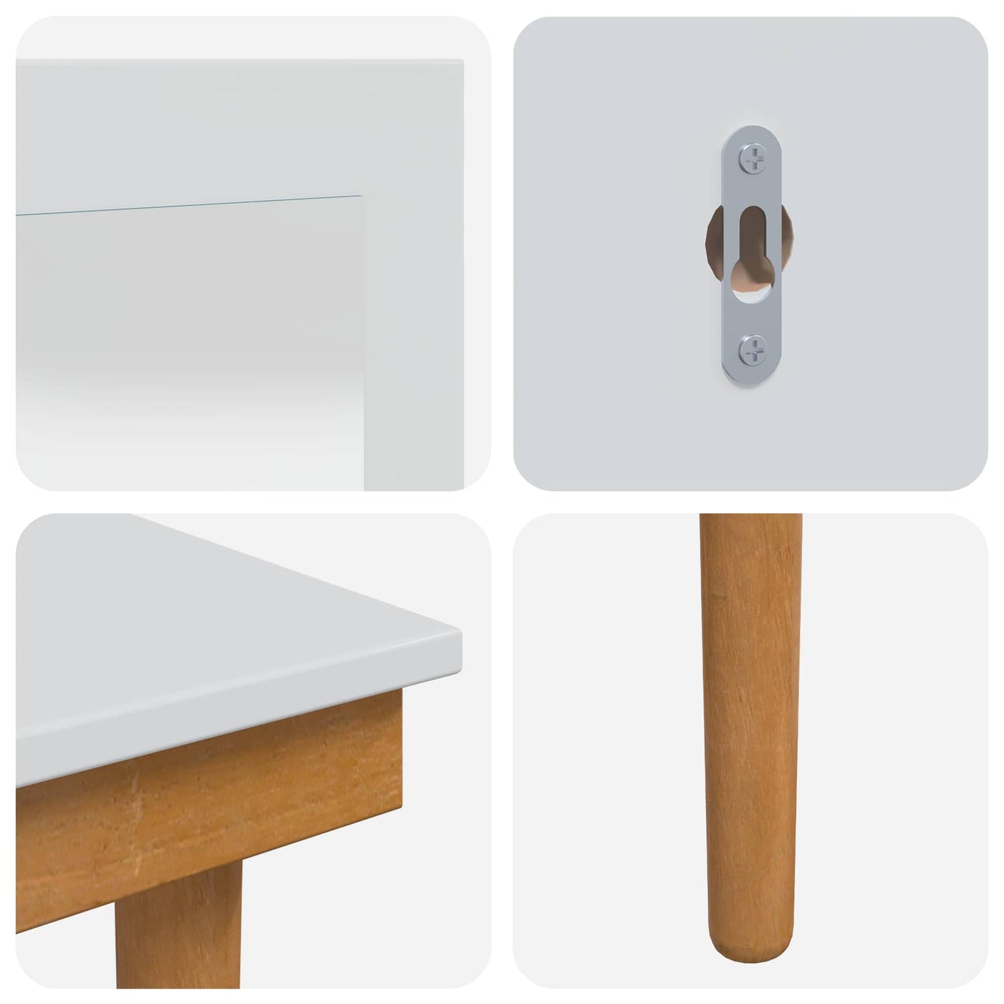 Makeupbord Sæt FAUSKE 4 pcs Hvid 76 x 50 x 143 cm