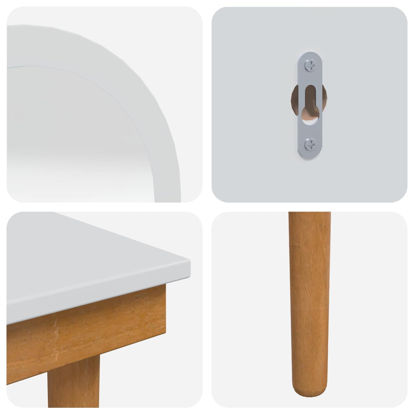 Makeupbord Sæt FAUSKE 5 pcs Hvid 100 x 50 x 143 cm
