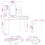 Makeupbord Sæt FAUSKE 5 pcs Hvid 100 x 50 x 143 cm