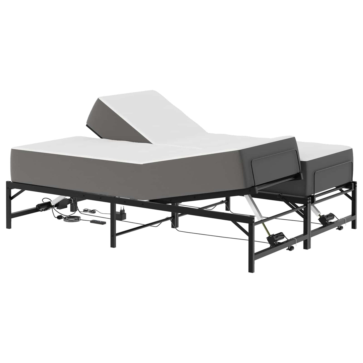 Elektrisk Justerbar Sengetramme Sort 140 x 190 cm Stål