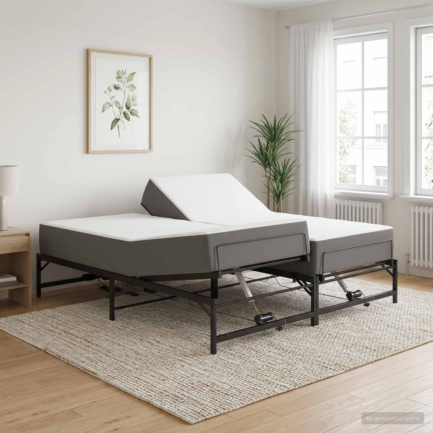 Elektrisk Justerbar Sengetramme Sort 96 x 200 cm Stål