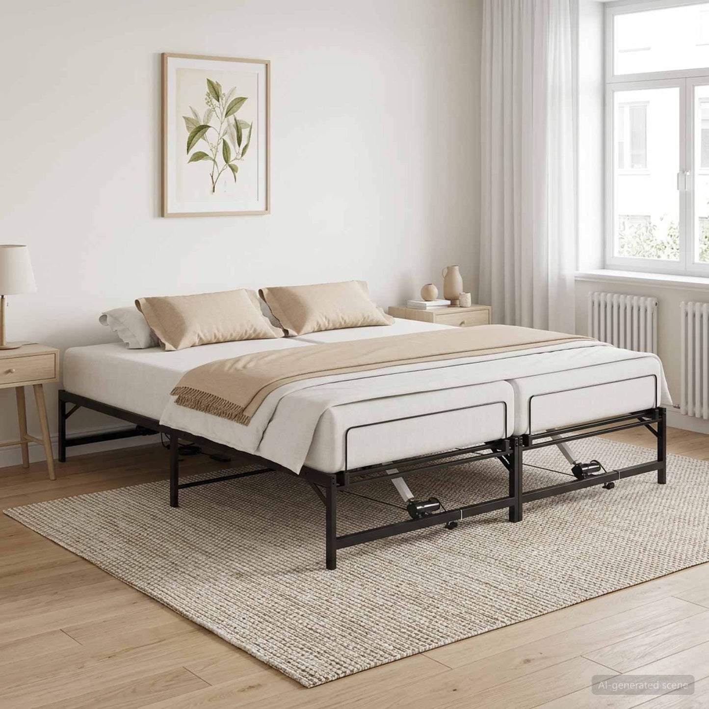 Elektrisk Justerbar Sengetramme Sort 96 x 200 cm Stål