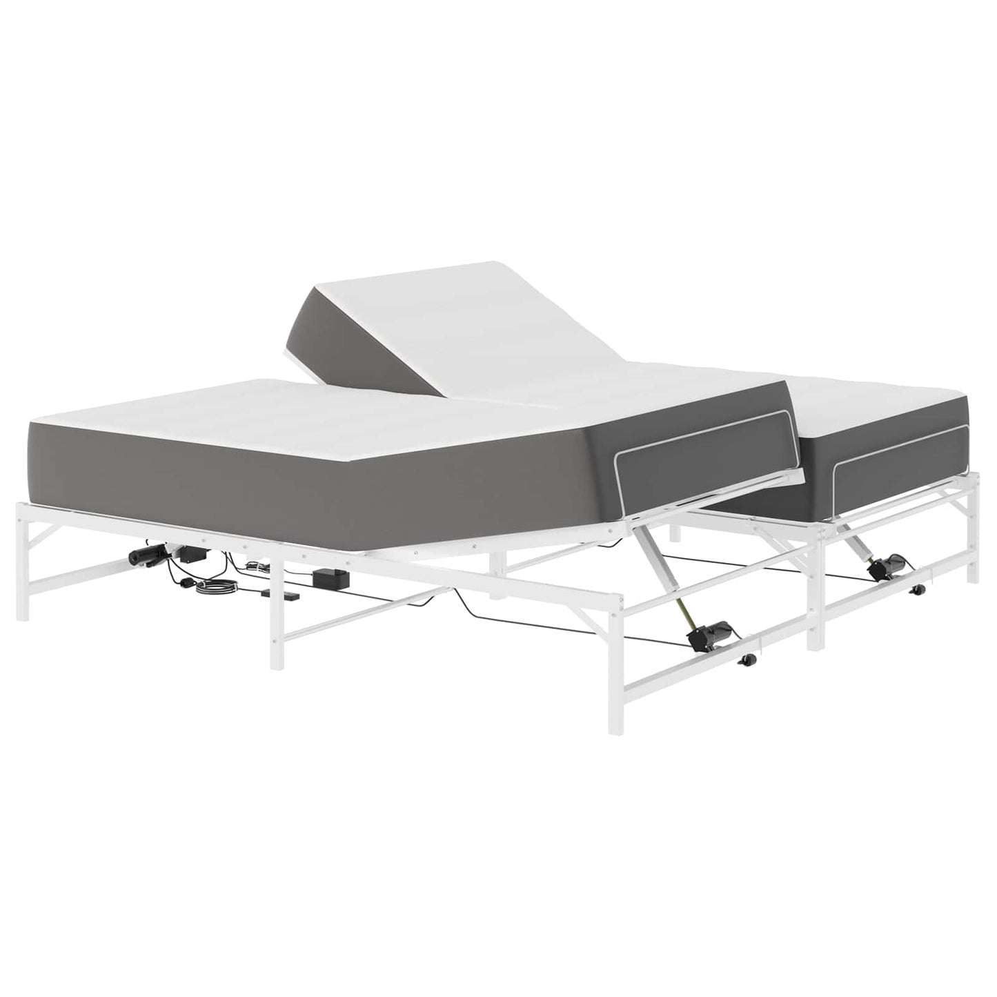 Elektrisk Justerbar Sengetramme Hvid 193 x 200 cm Stål