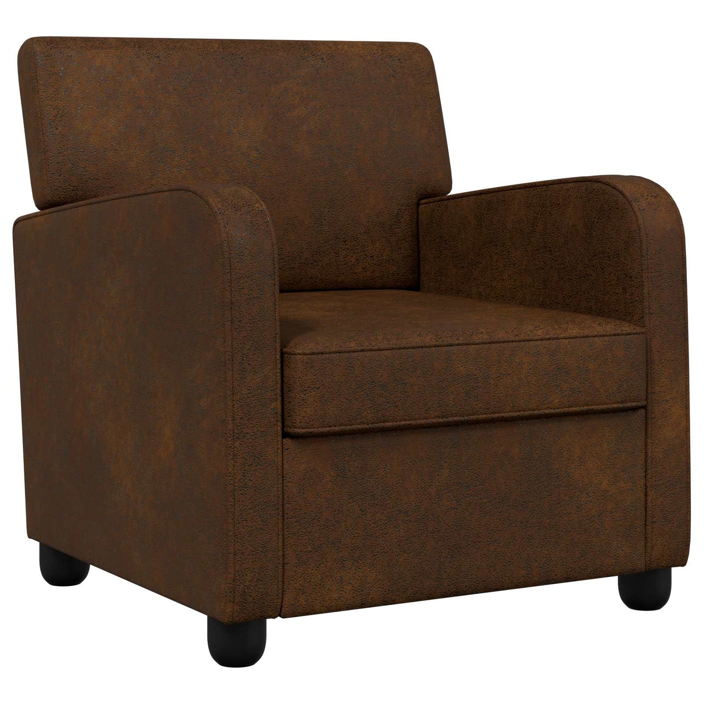 Lænestol Brun Faux Suede Læder